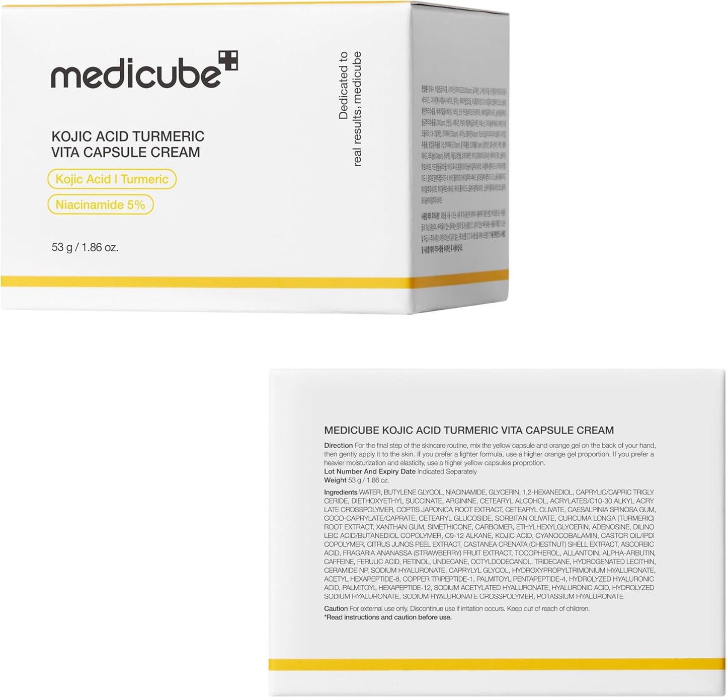 medicube Capsule Cream with Kojic Acid & Turmeric for Uneven Skin Tone | Tone Renewal & Radiance Care for troubled skin | Turmeric, Kojic, Vitamin C | Korean Skincare, 1.86 oz 53g