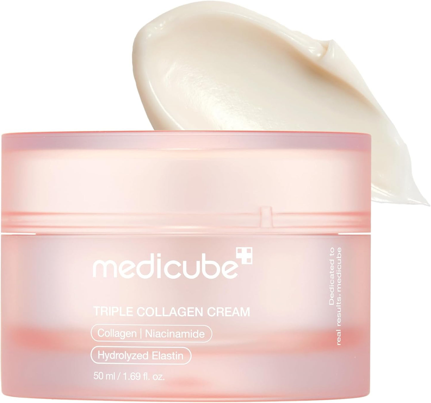 medicube Triple Collagen Cream - Hydrating & Firming Moisturizer with Hyaluronic Acid, Premium Elastin, Shea Butter - Wrinkle Care & Boosts Elasticity - Korean Skincare, 1.69 oz 50ml