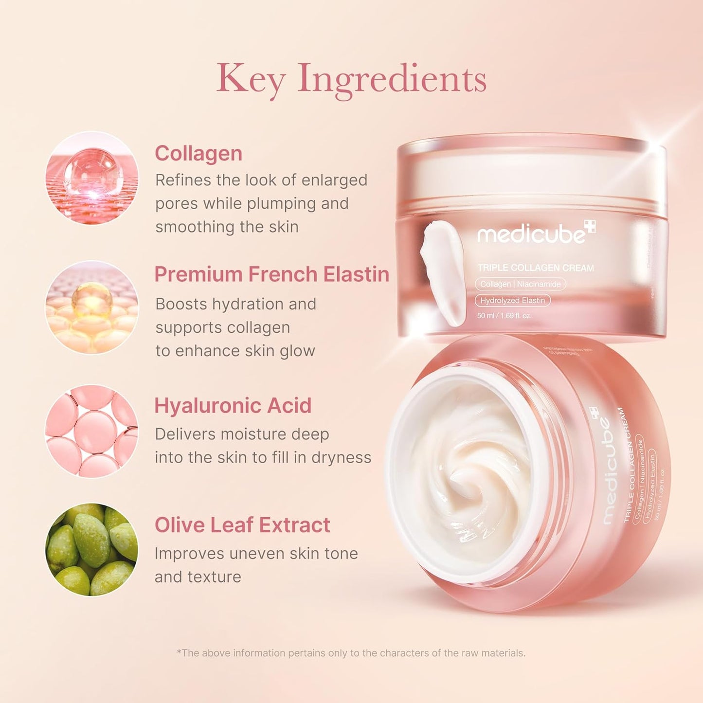 medicube Triple Collagen Cream - Hydrating & Firming Moisturizer with Hyaluronic Acid, Premium Elastin, Shea Butter - Wrinkle Care & Boosts Elasticity - Korean Skincare, 1.69 oz 50ml