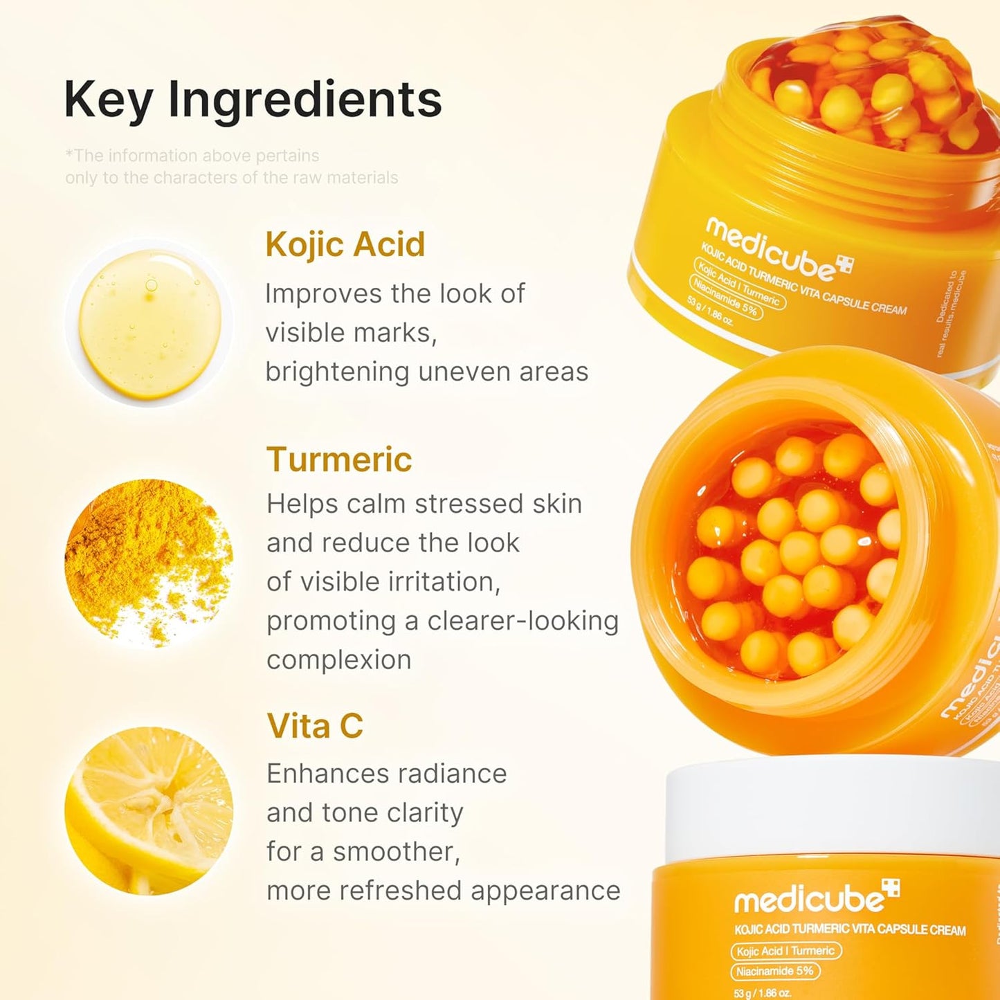 medicube Capsule Cream with Kojic Acid & Turmeric for Uneven Skin Tone | Tone Renewal & Radiance Care for troubled skin | Turmeric, Kojic, Vitamin C | Korean Skincare, 1.86 oz 53g